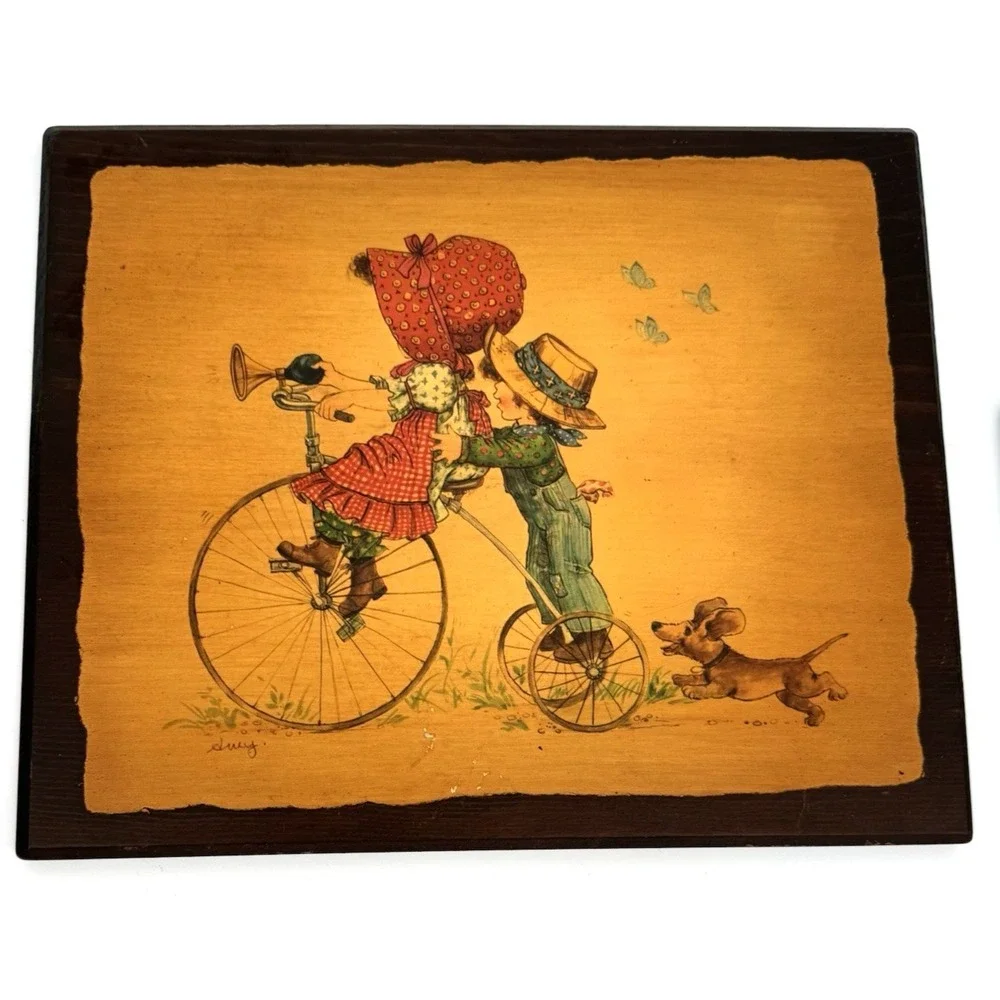 Vintage Children Wall Art Plaques Set of 3 Nostalgic Storybook Style Decor‎